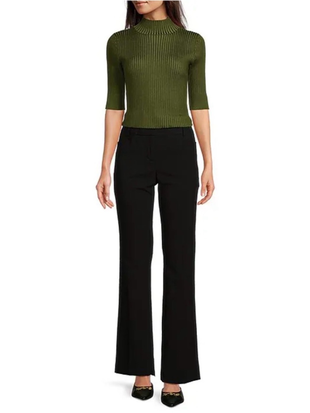 Donna Karan DKNY 8 Coordinating Modern Fit Flat Front Straight Leg Pants, Black